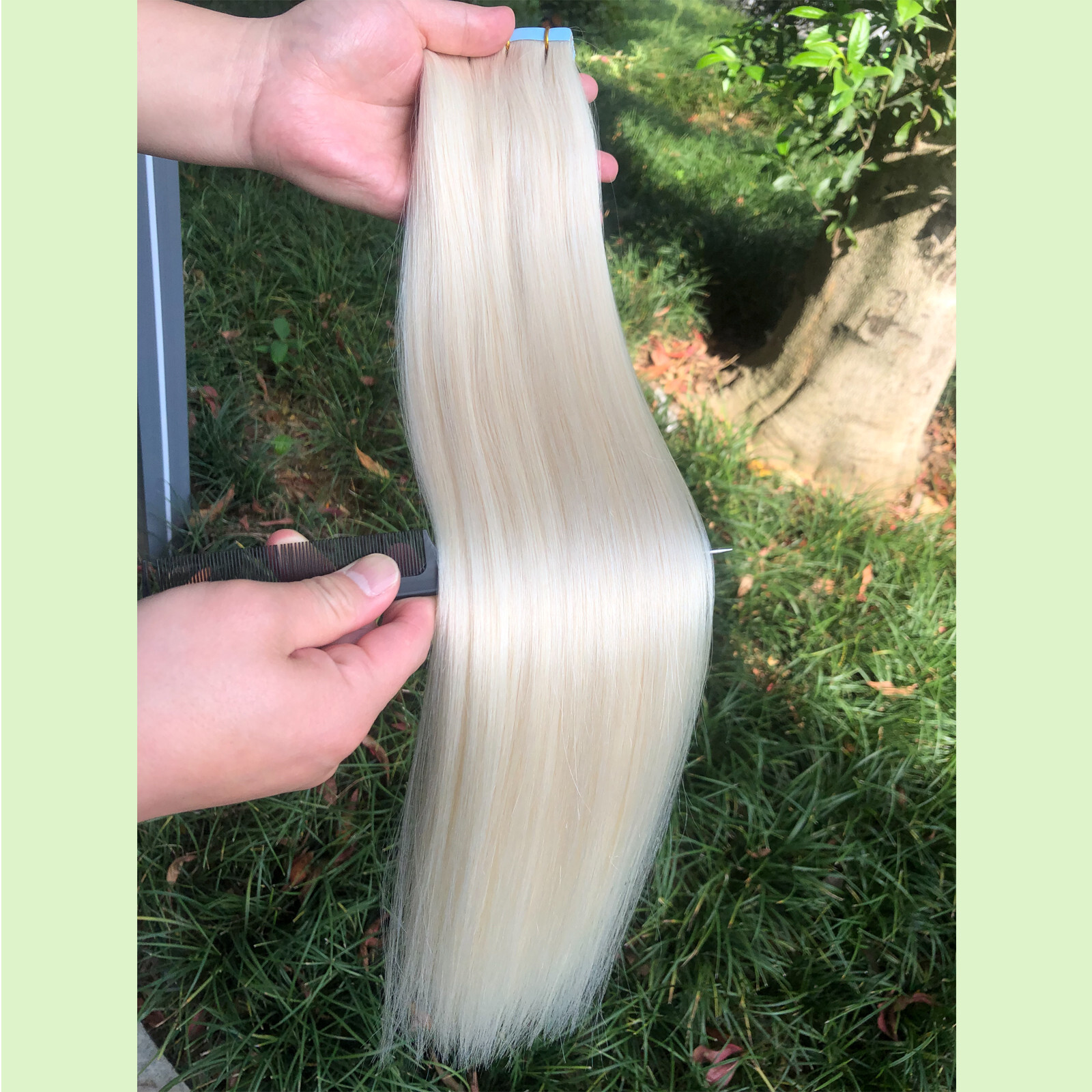 Seamless Tape in Human Hair Extensions Skin Wefts 100%Remy Hair Highlight Blonde