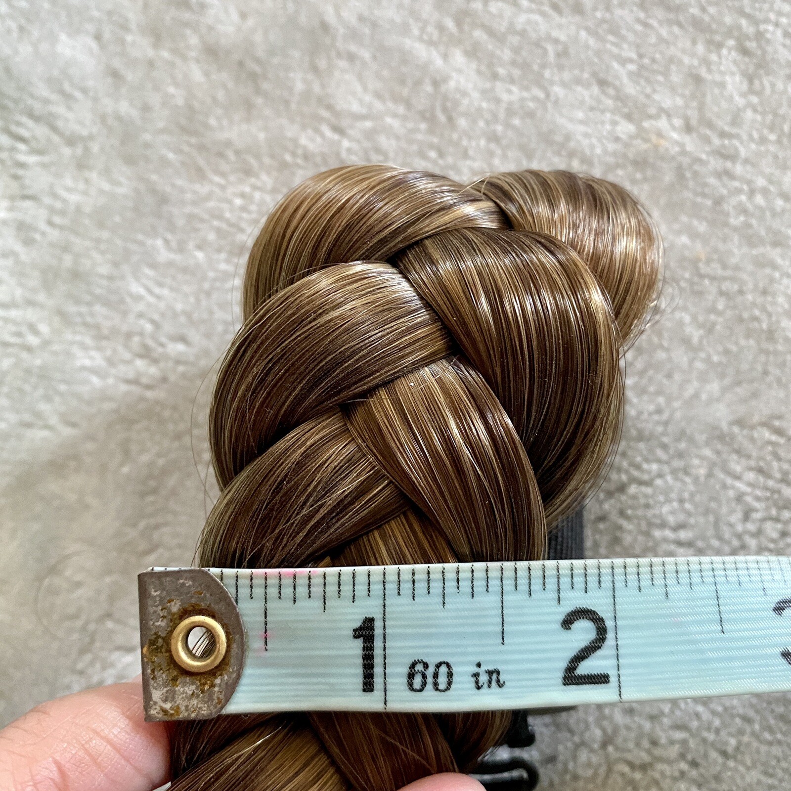 Madison Braid. Ashy light brown Color. Two Strand Hair Piece. 1.5” Wide