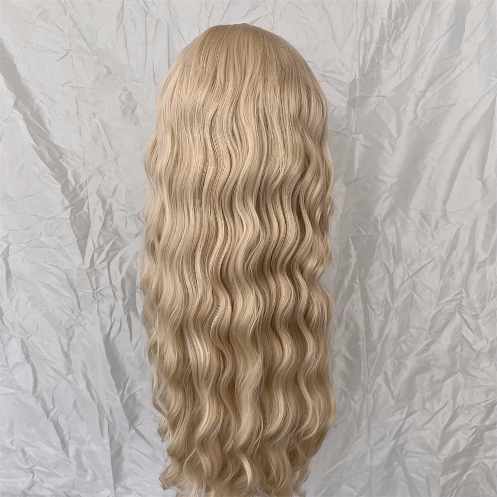 Layered Blonde Long Wavy Lace Frontal Wig Heat Resistant Hair Women