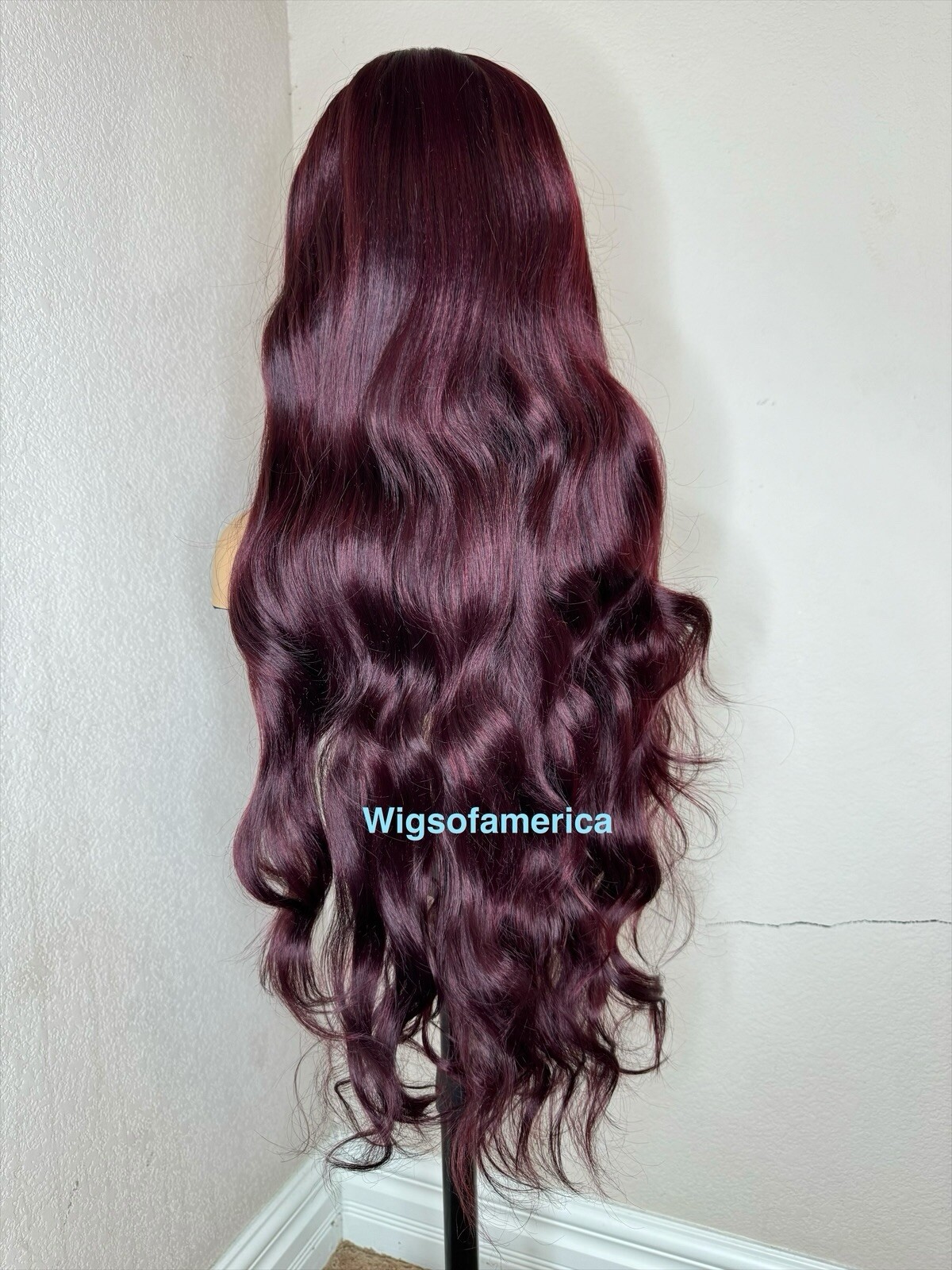 Red Burgundy Wig 99j Lace Front Side Part 26 Inches Long Wavy Layered Heat Ok