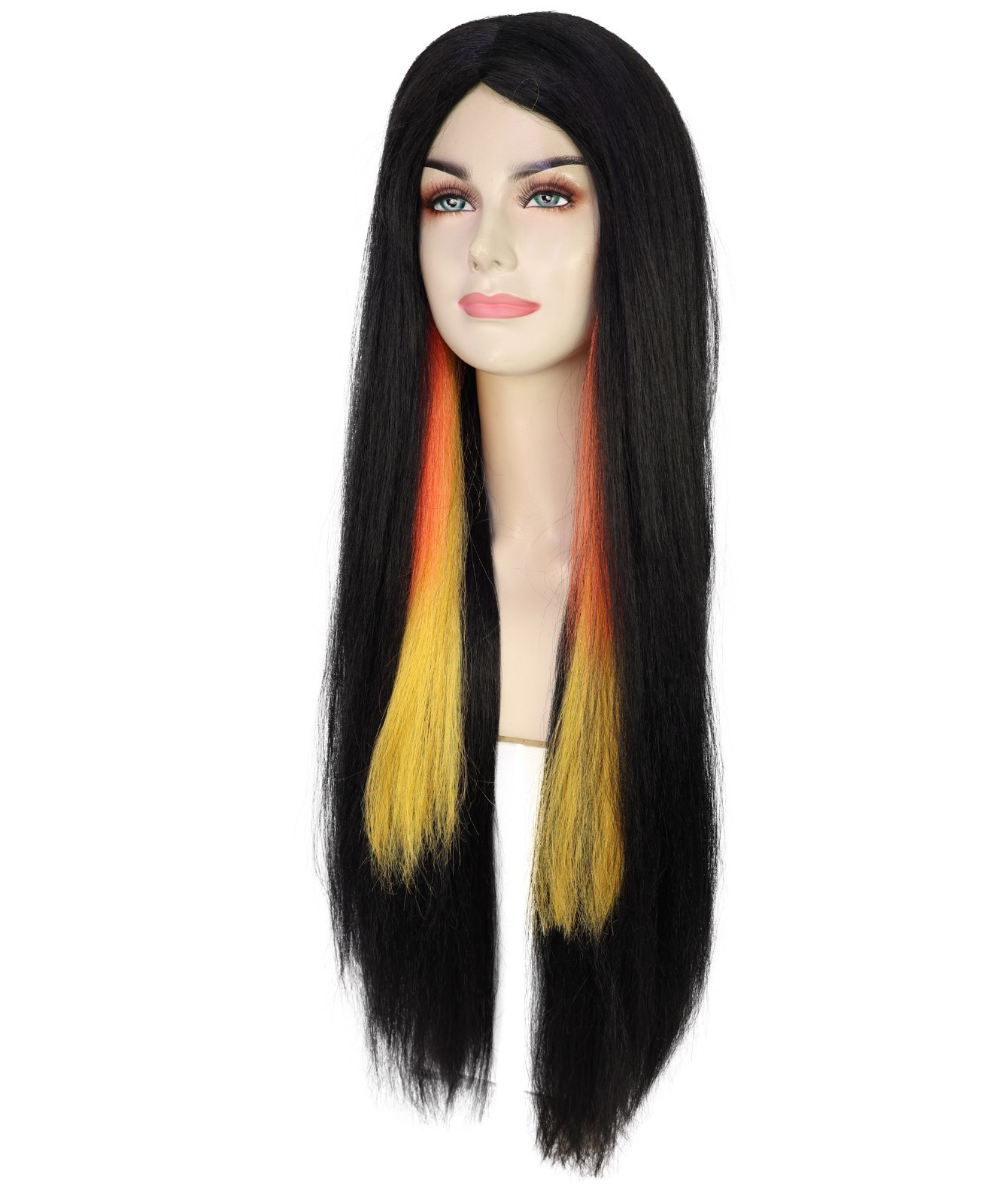 Adult Unisex Multiple Color Long Straight Wig, Bold Halloween Costume Hair