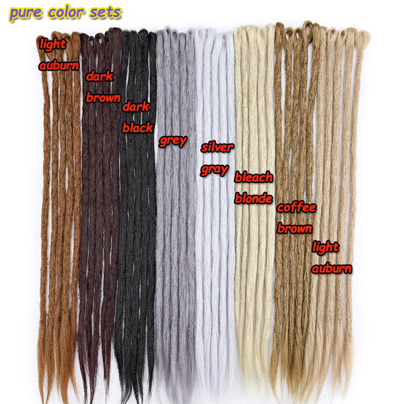 US 20”24” Dreadlocks Hair Extensions 100% Handmade Afro Twist Reggae Hair Unisex