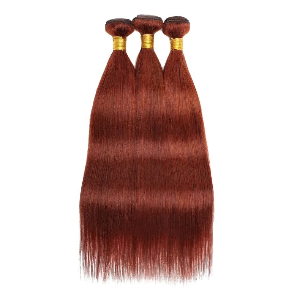 Xddnamei Brazilian Virgin Human Hair Bundles Reddish Brown Color 33 Straight