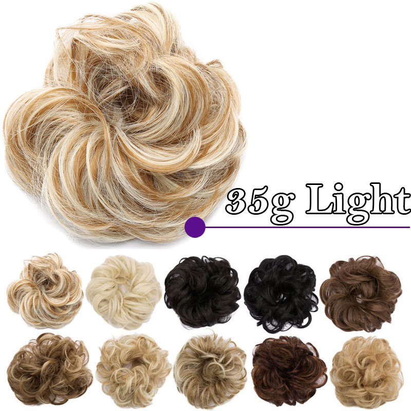 Large Curly Updo Messy Curly Bun Chignon Clip in Hair Piece Extensions THICK FEM