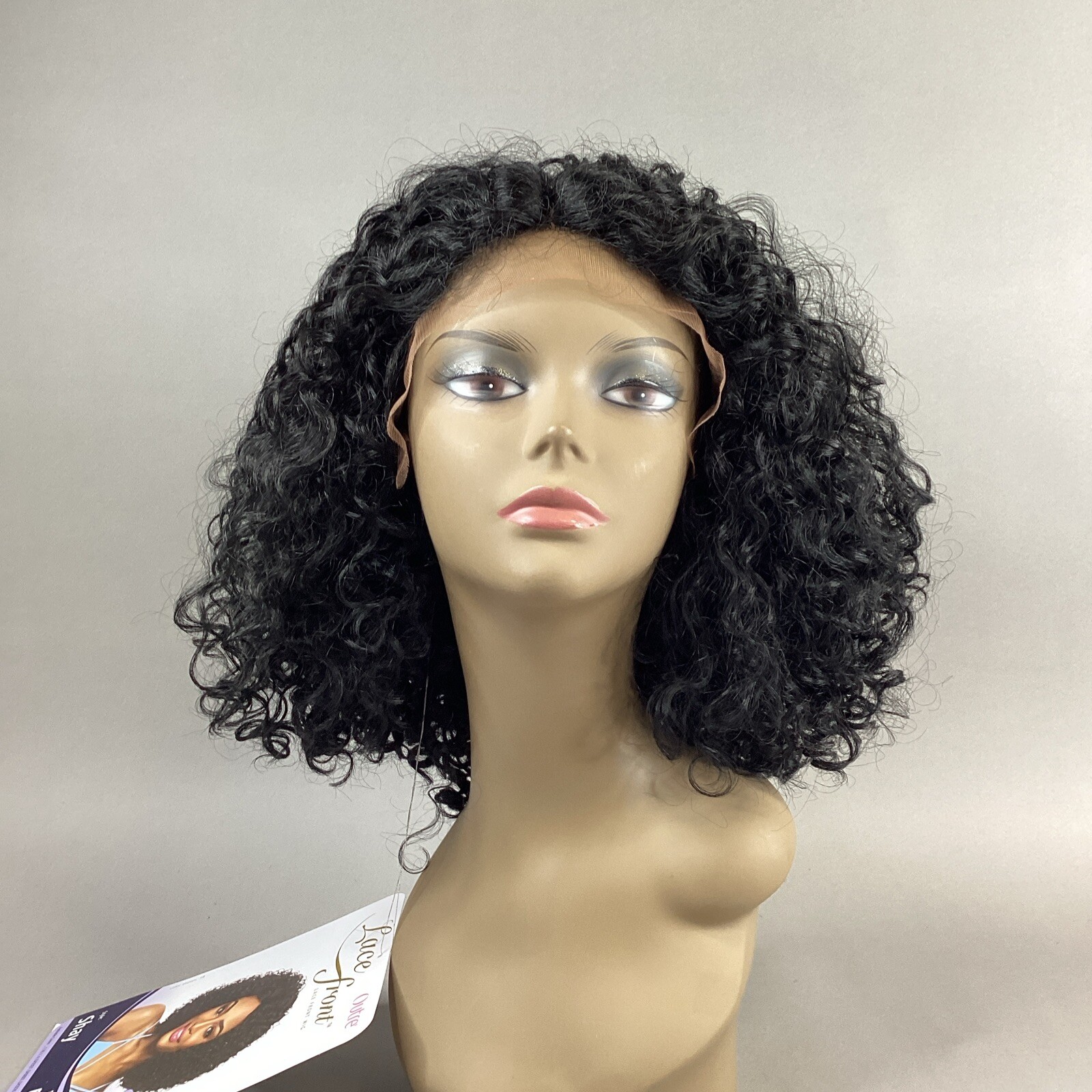 Shay Short Curly #1 Jet Black Synthetic Lace Front Wig I Part