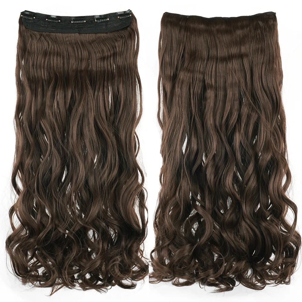 Dirty Blonde Curly Clip In Synthetic Hair Extensions Fake Hair Pieces for Women