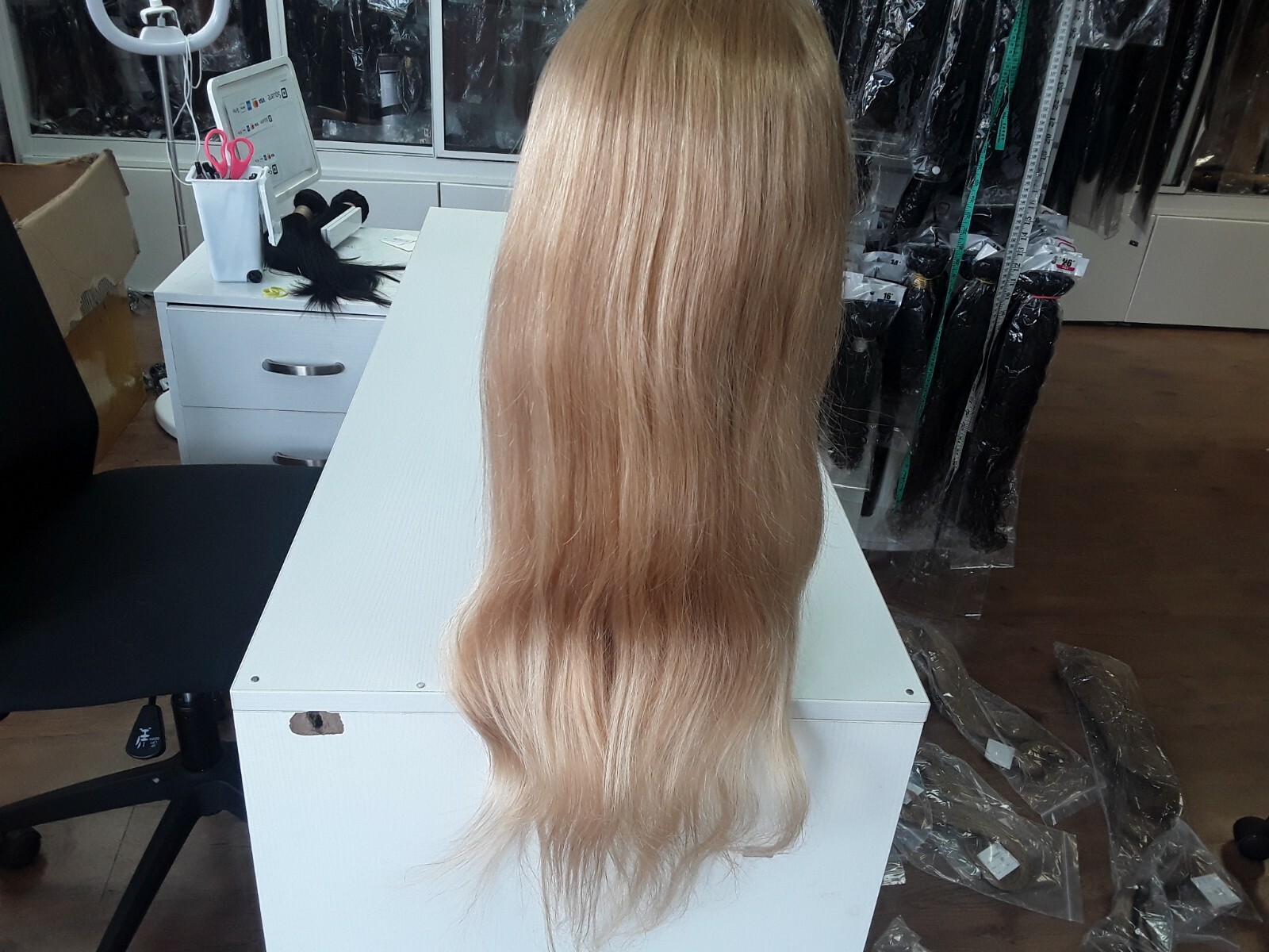 24 BRAZILIAN GLUELESS SILK BASE TOP FULL LACE WIG 180% DENSITY STRAIGHT HONEY 27