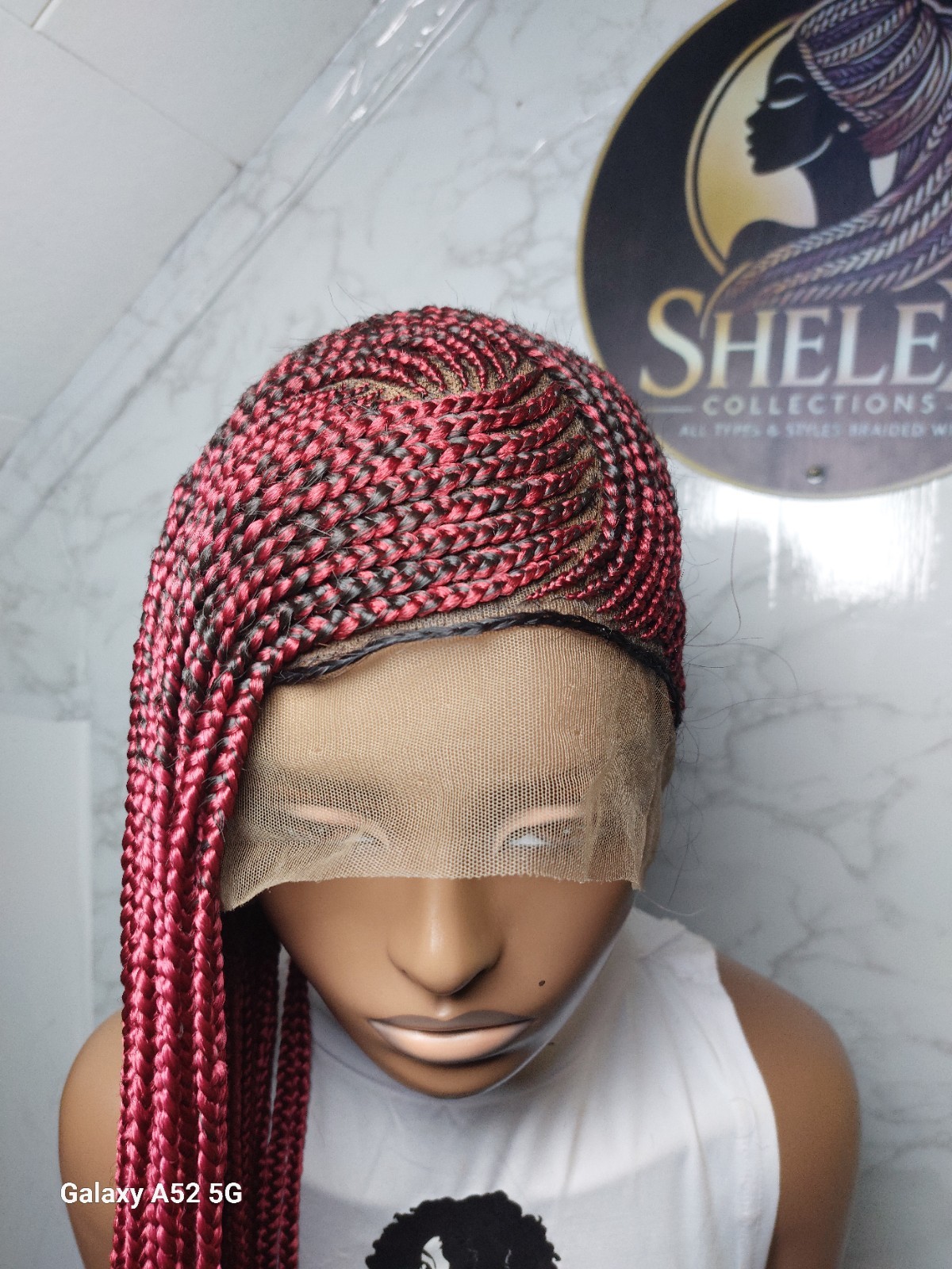 Lemonade Braid In Burgundy With Baby Hair And Adjustable Bands