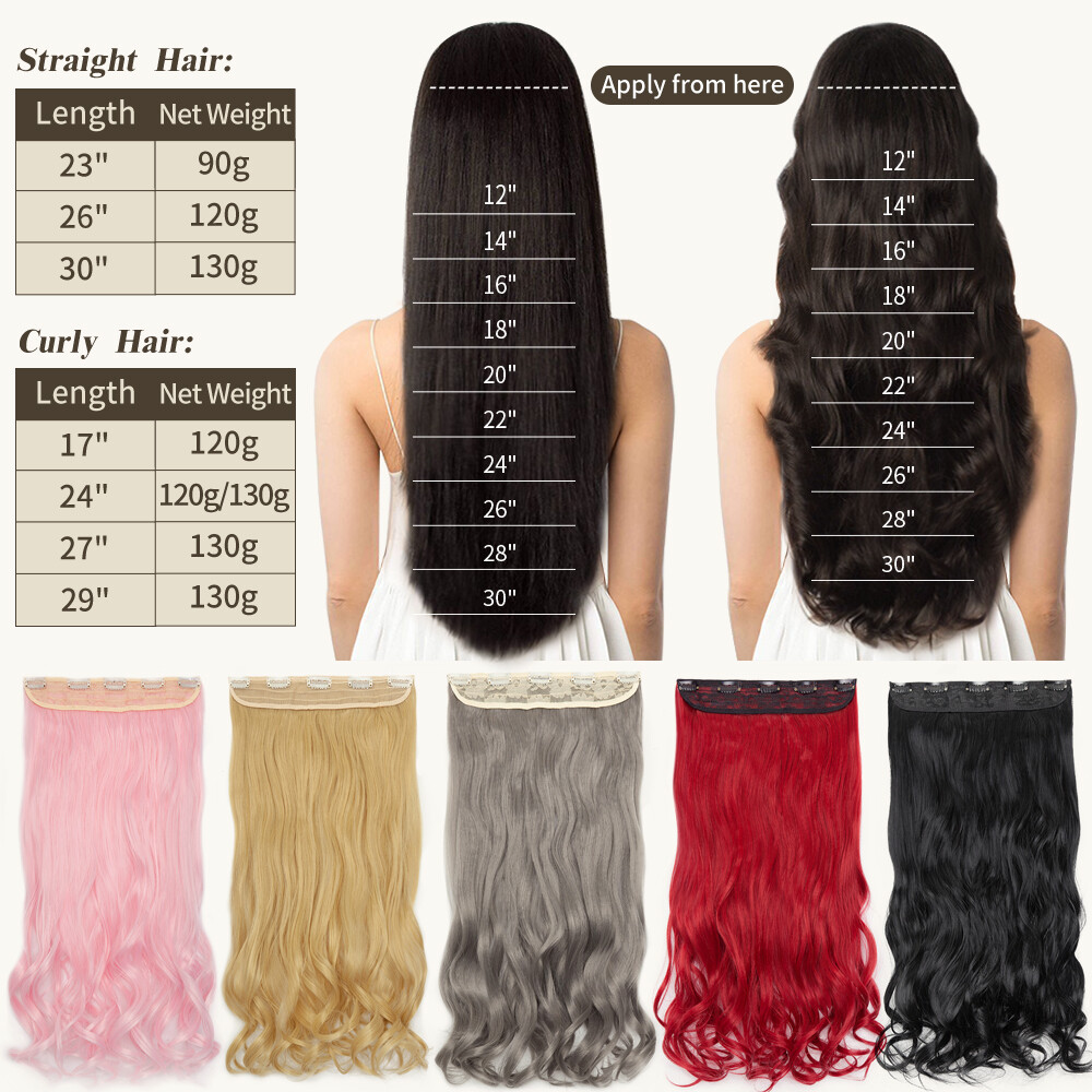 CLEARANCE 1PC Clip In On THICK Hair Extensions 3/4 Full Head AS Human Long Wavy