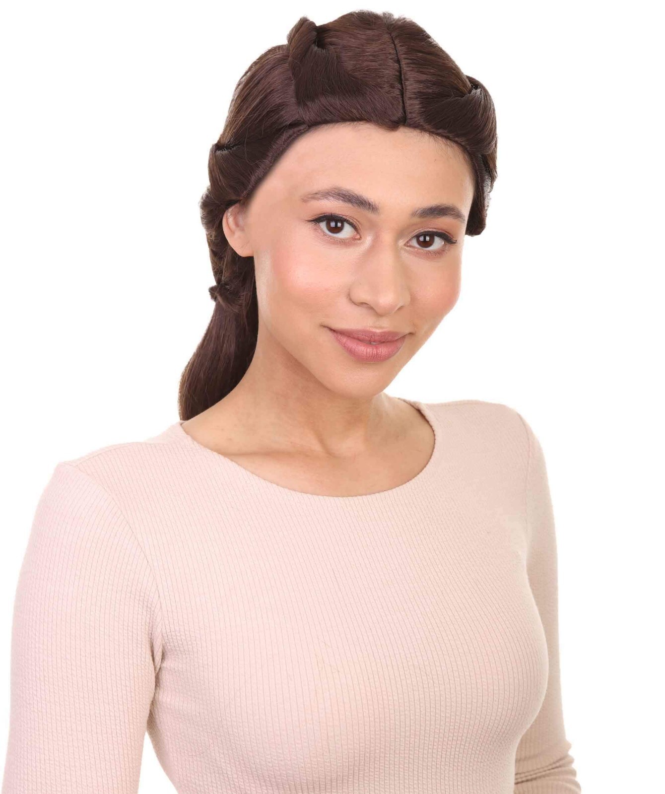 Womens Princess Wig | Traditioal Braided Wig With Flowers | HW-130