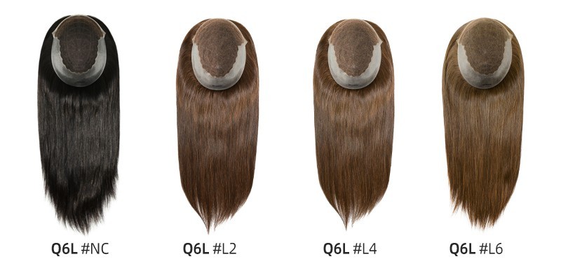 Wig For Womens Human Hair Replecement System Lace Poly Skin Medium Hairpieces Q6