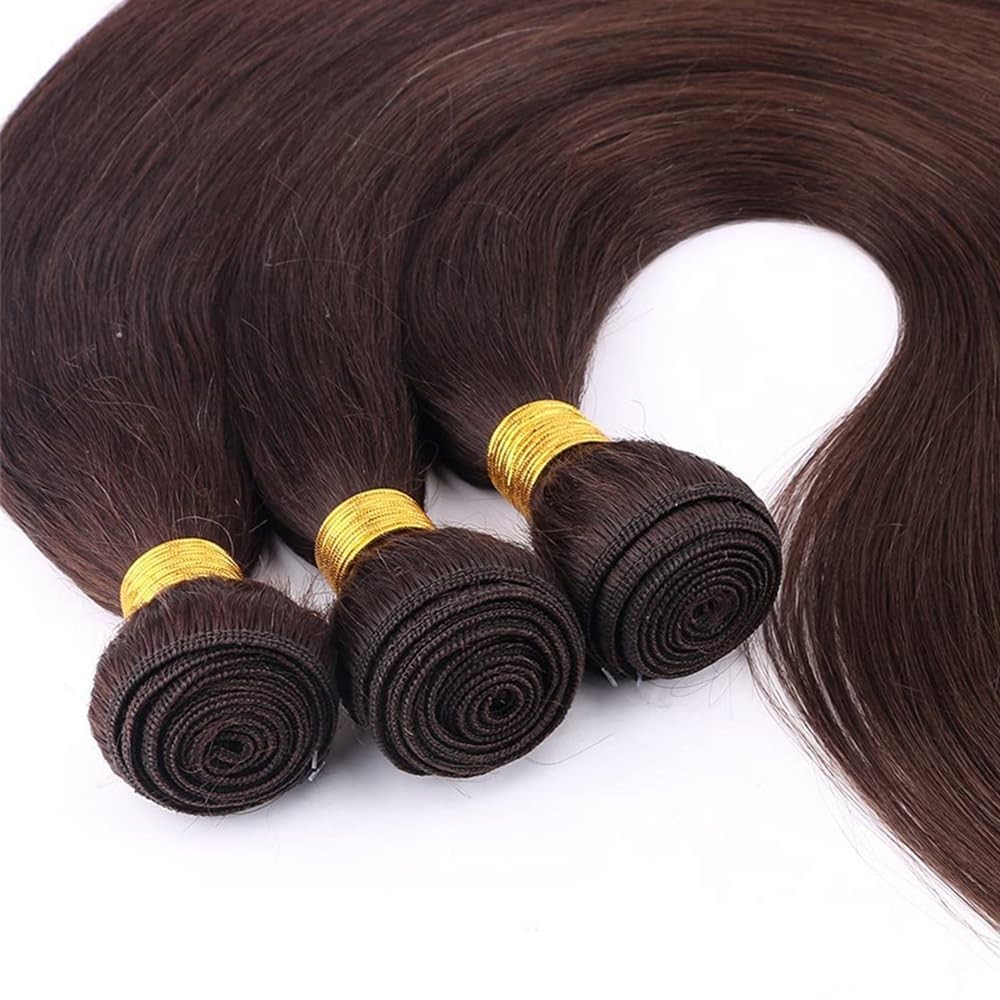 Xddnamei Brazilian Virgin Human Hair Bundles Chocolate Brown Color 4 Straight
