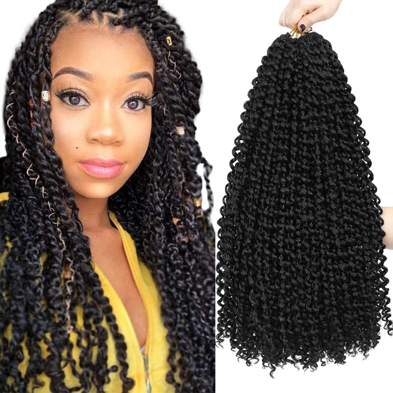 Passion Twist Hair 18 Inch Water Wave Crochet Hair 7 Packs Boho Style Long