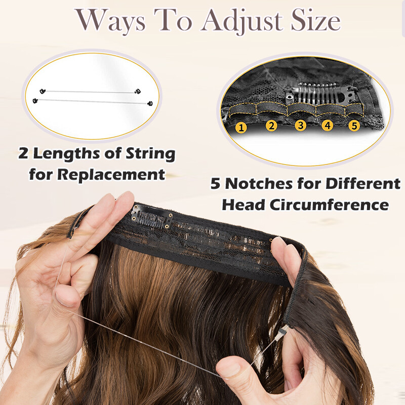 Secret Wire In Hair Extension Elastic Band Miracle Ring Clip 100% Thick As Human