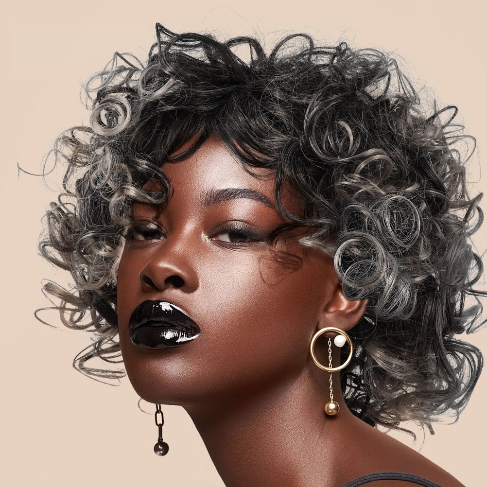 Synthetic High Temperature Fiber Wig Curly Shape Washable 1Pcs 11.8 Inch