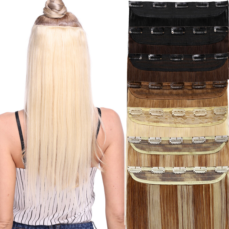 One Piece 100% Real Remy Clip In Human Hair Extensions 3/4Full Head Any Color US