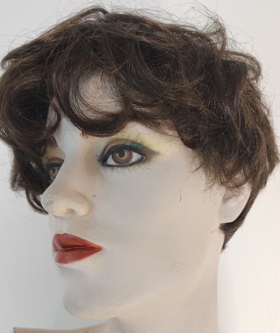 Paula Young Joy A3269 Brunette Short Wavy Bangs Wig Fun Casual Curl