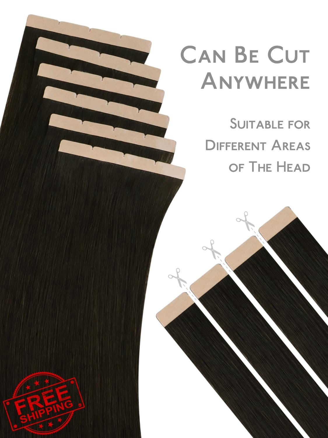 Wennalife 8cm Tape in Hair Extensions Natural Black
