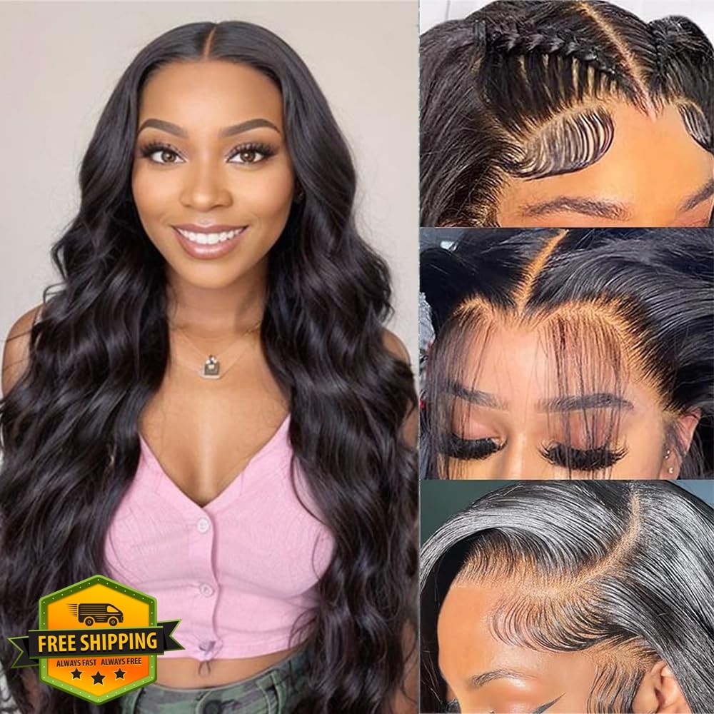 Pinketer 30 Inch Body Wave Lace Front Wig Natural Color
