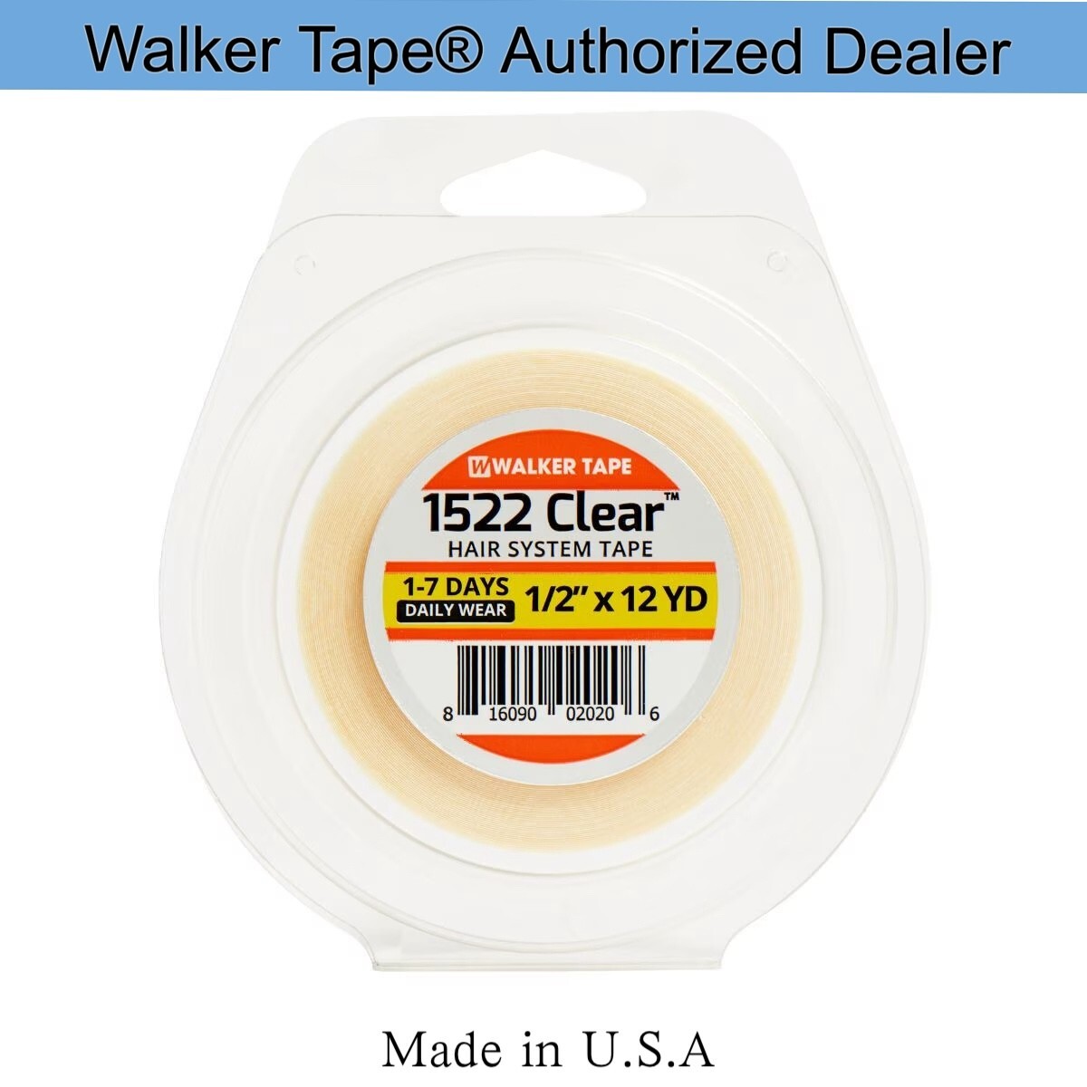 Walker 1/2″ x 12Yards 1522 Clear Tape, Daily Wear Hair System Tape Roll