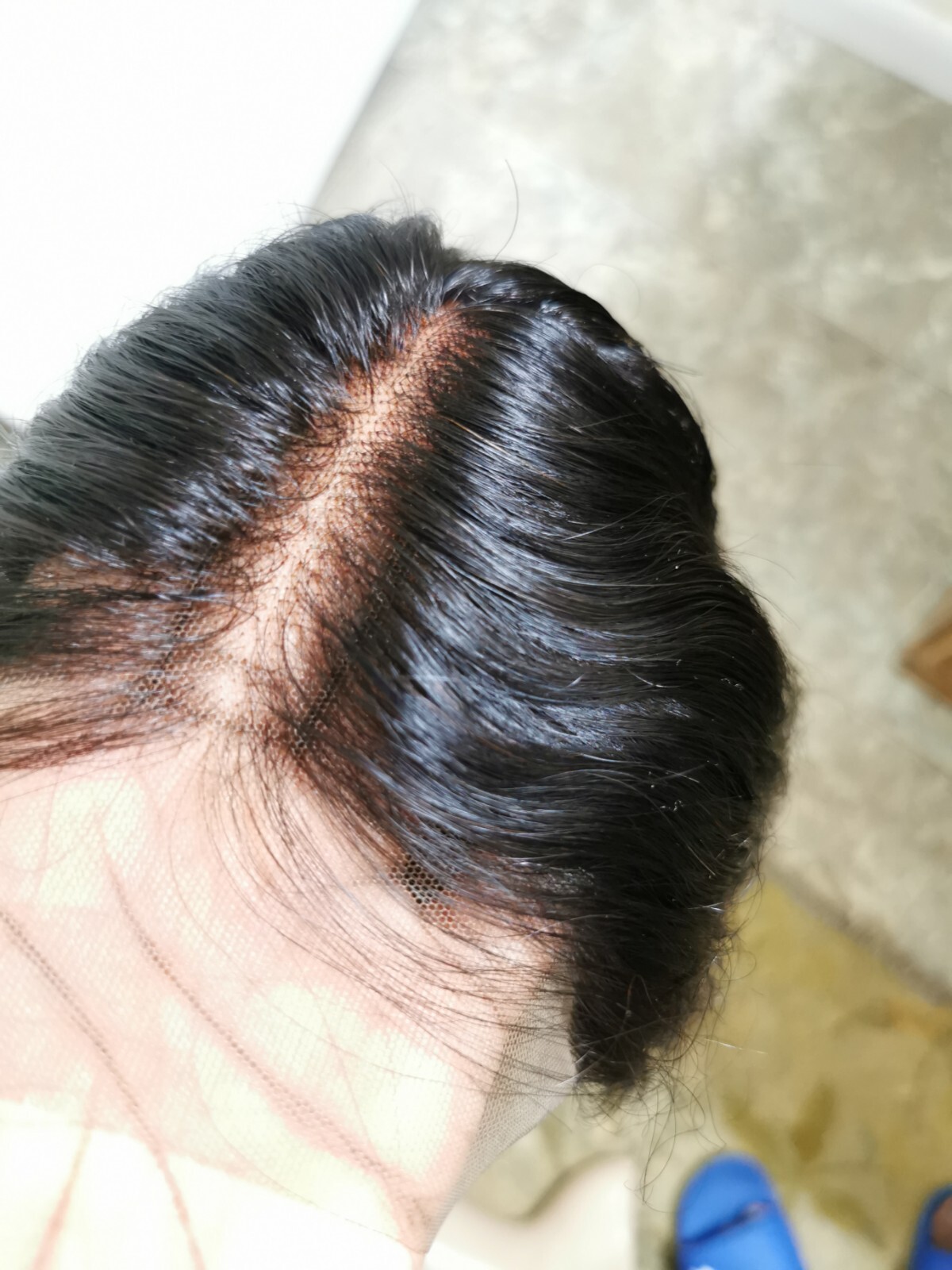 New Custom High Quality 28” 360 Lace Straight Human Hair Wig 1B