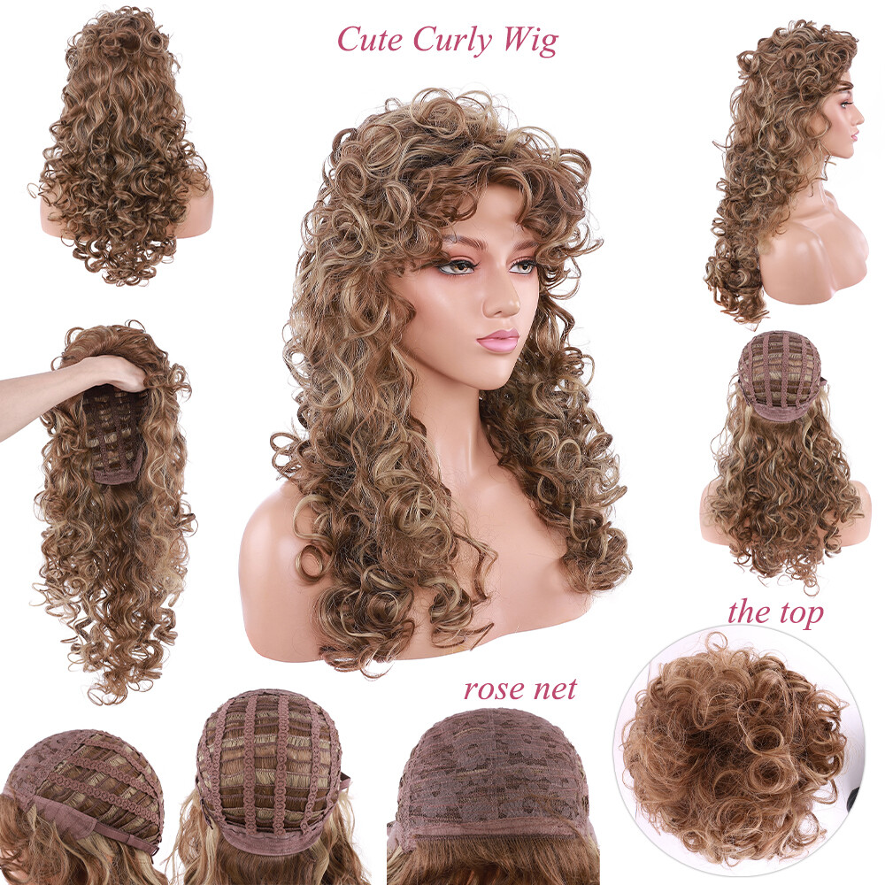 Women Girls Wigs Fashion Daily Party Cosplay Curly Straight Wavy Hair Wigs Hair