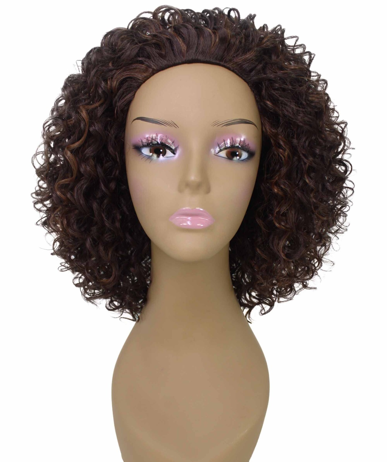 LUXLUXE Vale Curly Layered 13.5 in Long Half Wig No Lace Multiple Color,BH-0007