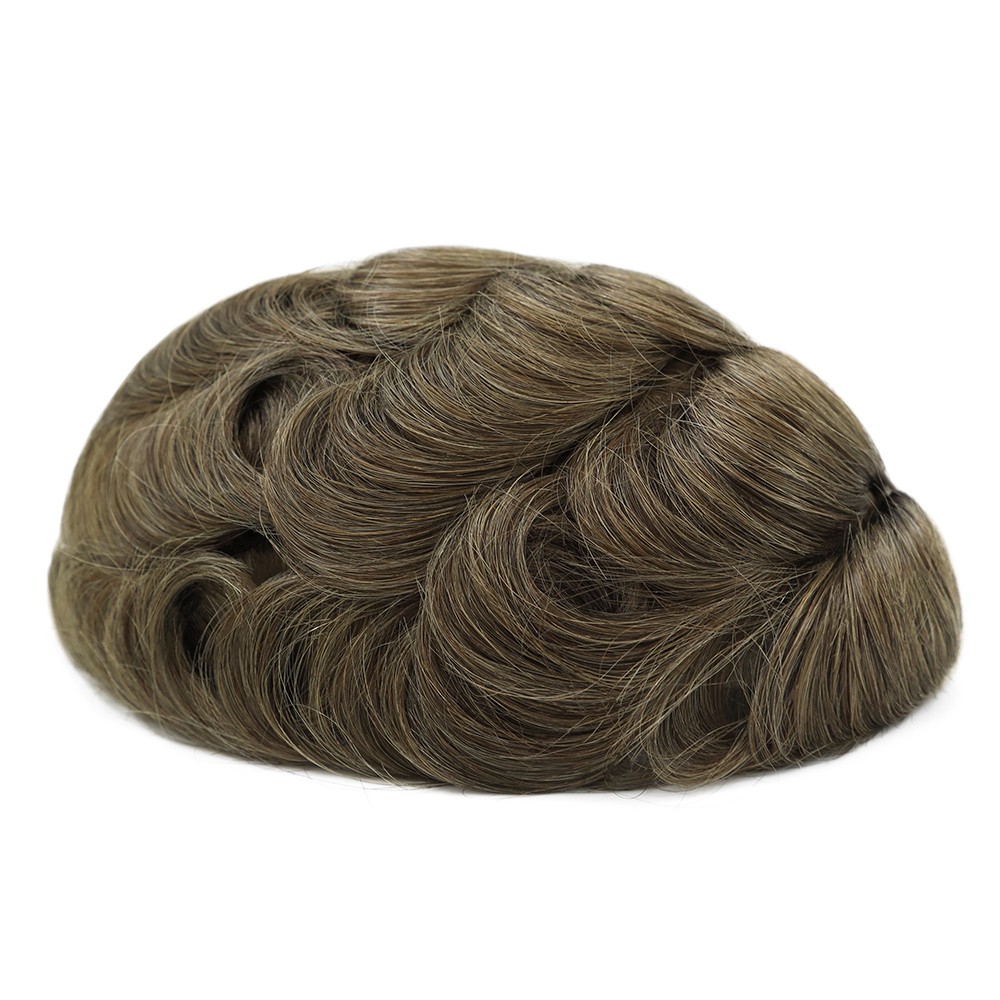 Toupee for Men Human Hair System 0.03 Ultra Thin Skin Dark Blonde Hairpiece#17