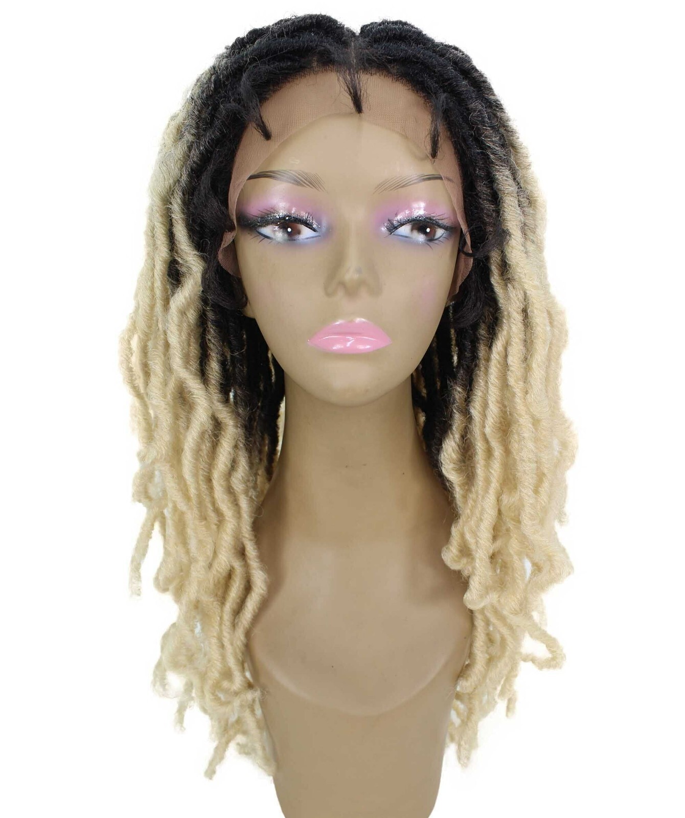 LUXLUXE Dara Curly Dara 22 in Long Dara 4X4 Hand Tied Lace Braid Braided Wig,