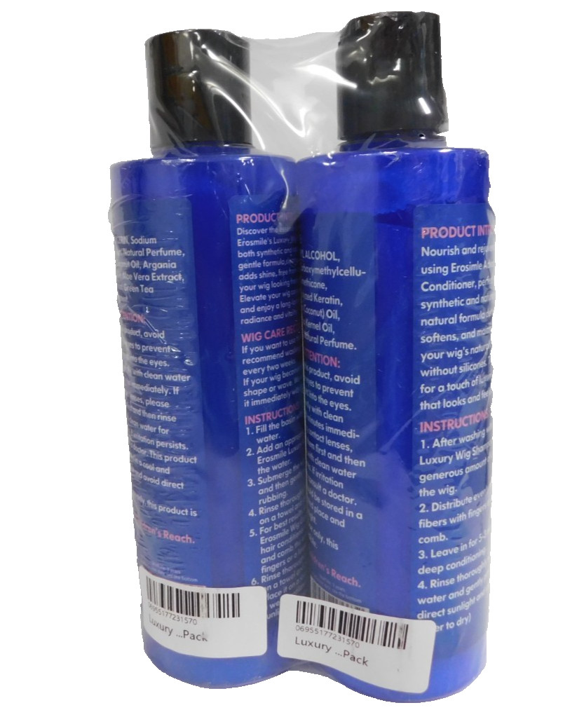 Erosmile Luxury Wig Shampoo & Conditioner Set ,Synthetic & Natural Hair Wigs