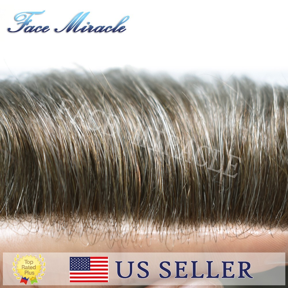 Toupee for Men Ultra Thin Skin PU Mens Hair Piece Human Hair Replacement System