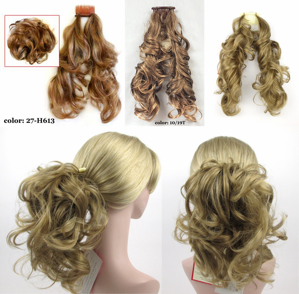 WAVY HAIR FOXTAIL HAIRPIECE W/ BENDABLE WIRES EXTENSIONS HAIRDO PONYTAIL BUN