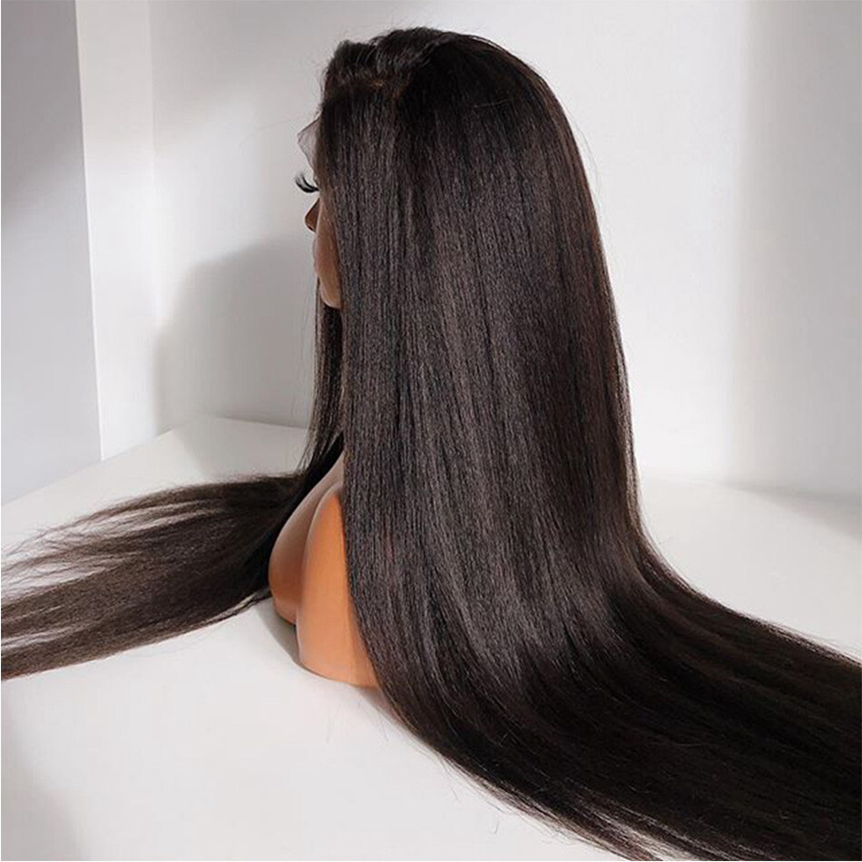 Yaki Straight 13×4 Lace Front Wigs Human Hair For Black Women Glueless 13X6 Wigs