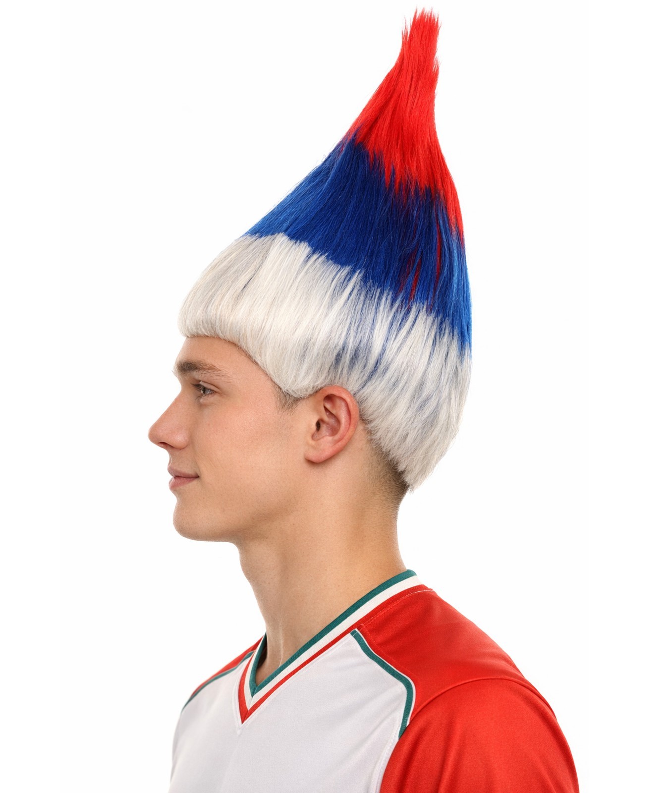 HPO Flagwigs Adult Unisex Serbia Flag Troll Wigs,Perfect for Cosplay HM-801A