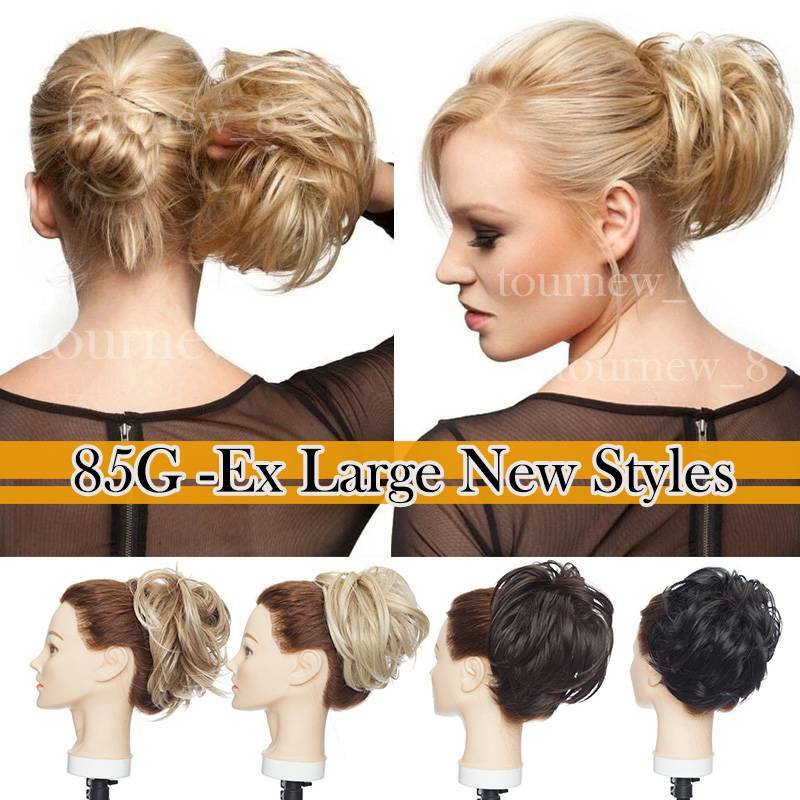 45/85G Real Messy Bun Updo As Human Hair Extensions Scrunchie Tousled Ponytail