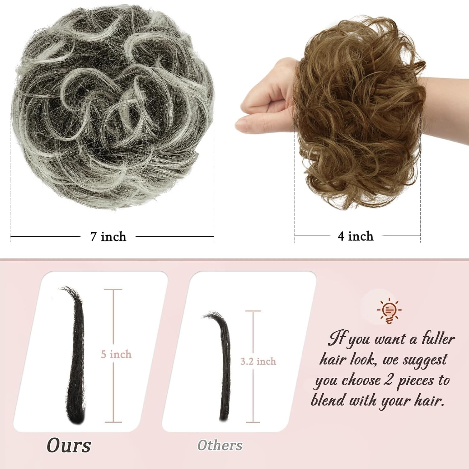 Fuller Human Hair Bun Scrunchie