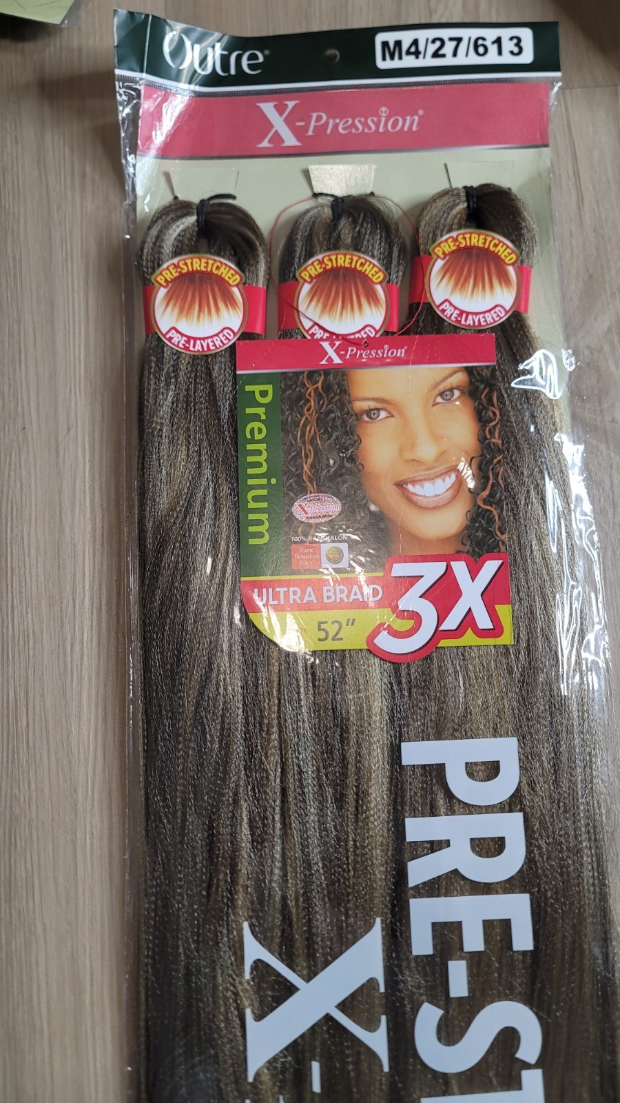 3 Pack Pre Stretched Braiding Hair 9X 52″ COLOR M2/27/613 X-Pression Outre