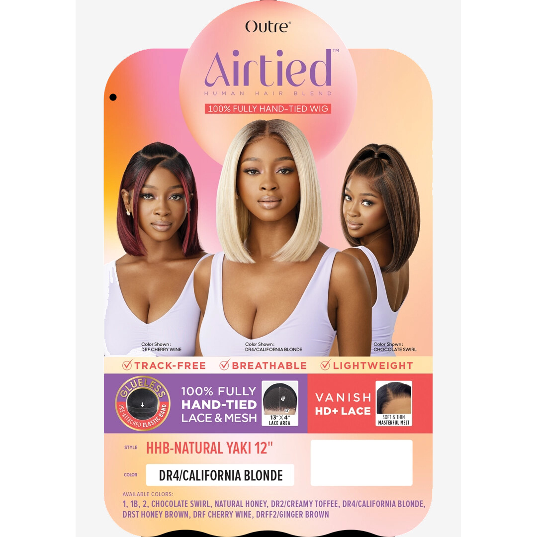 Outre 100% Fully Hand-tied Wig – Hhb-natural Yaki 12″