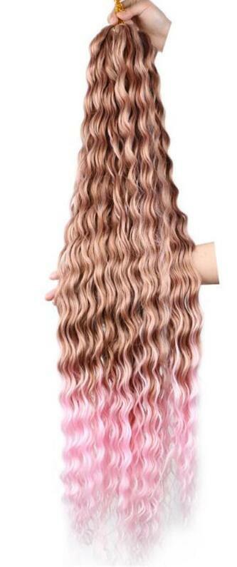 32″ Deep Wave Crochet Hair Braids Afro Curls Ocean Wave Braiding Hair Extensions
