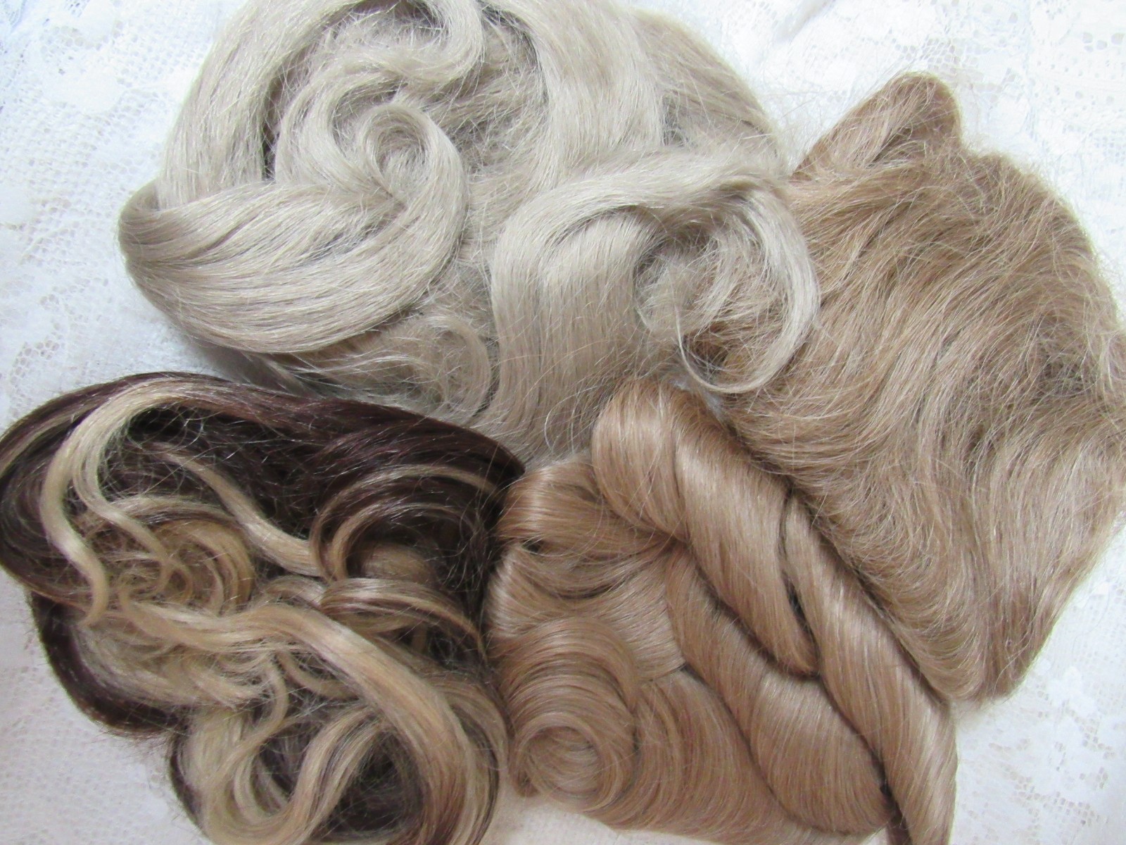 VINTAGE 100% Human HAIR WIGLETS Assorted Lengths, Colors- 4 Pc lot -Never Used