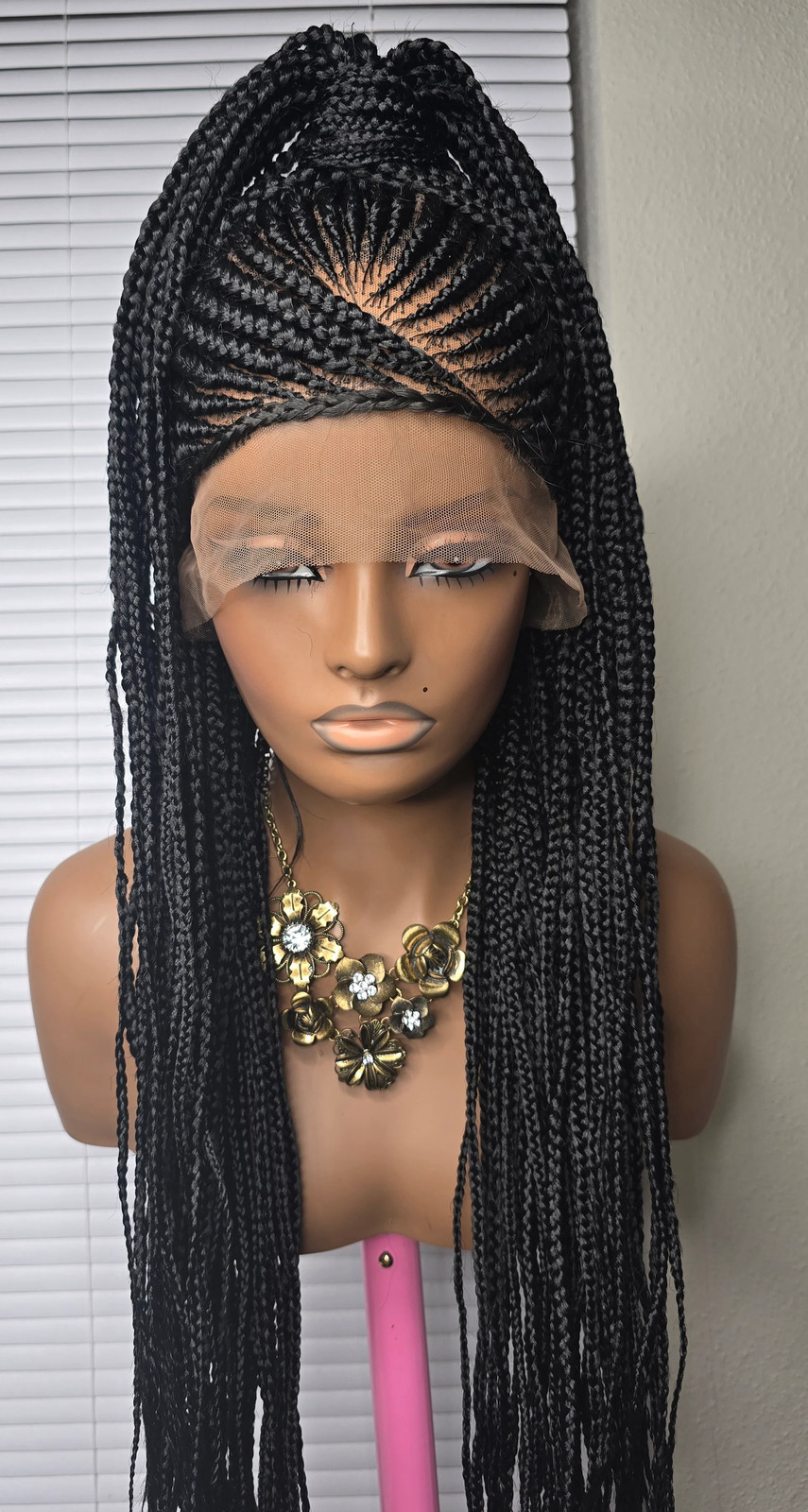 Black 36inches synthetic Braided wig Ponytail Style for Classic Ladies