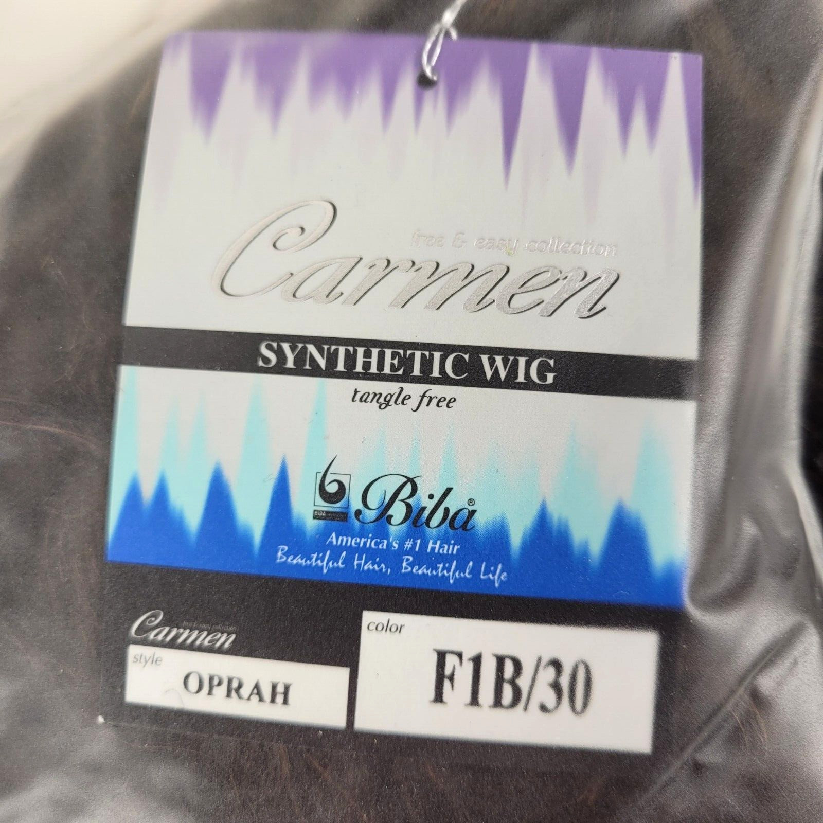 Carmen Synthetic Wig Tangle Free Biba Oprah F1B/30 Color