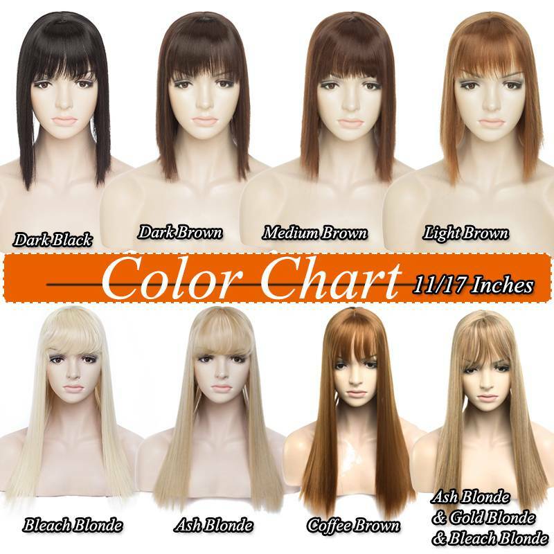 100% Natural Clip In Topper Hair With Bang Toupee Hairpiece Extension For Human