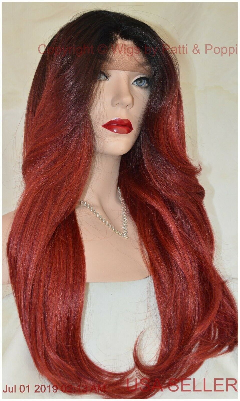Swiss Lace Front Wig 4X4 Silk Top Handtied Heat Safe TT4.BG Long Thick 1372