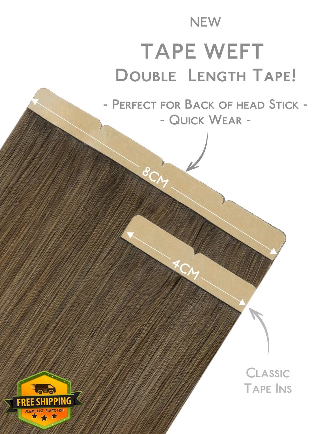Wennalife 8cm 18 Inch 100g Ombre Walnut Brown Ash Blonde
