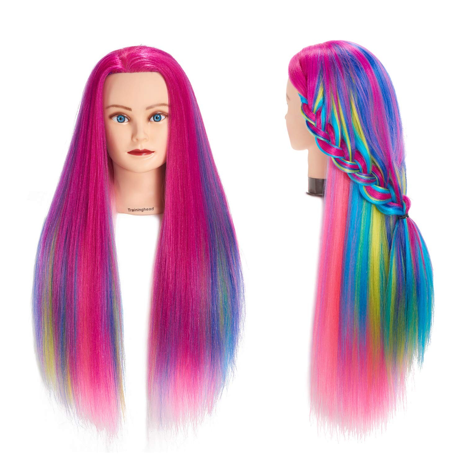 Training Head 26″-28″ Long Hair Mannequin Training Head Dolls for Cosmetology…