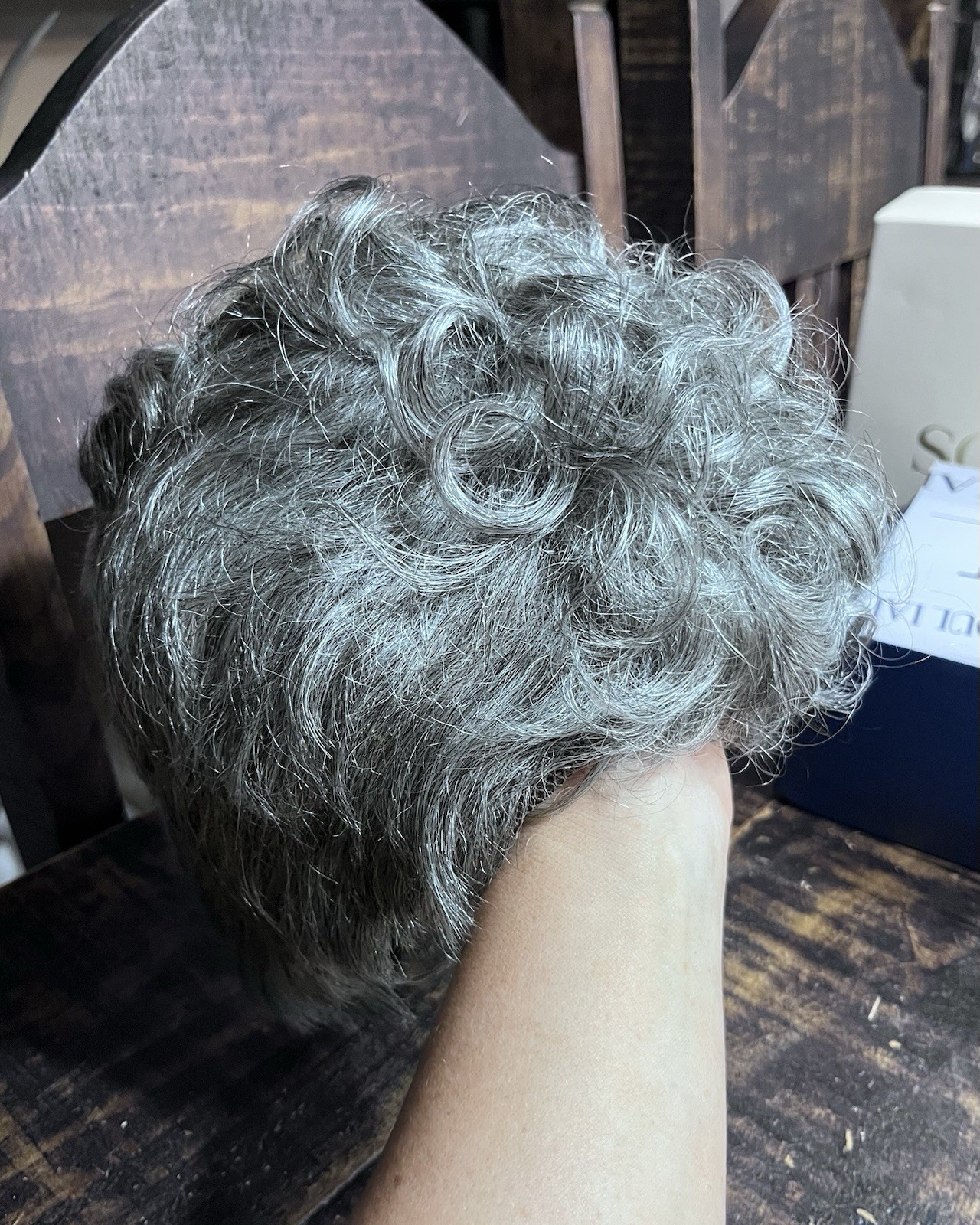 Soul Lady Wig Natural Wave Pixie Lace 100% Human Hair Standard Salt & Pepper