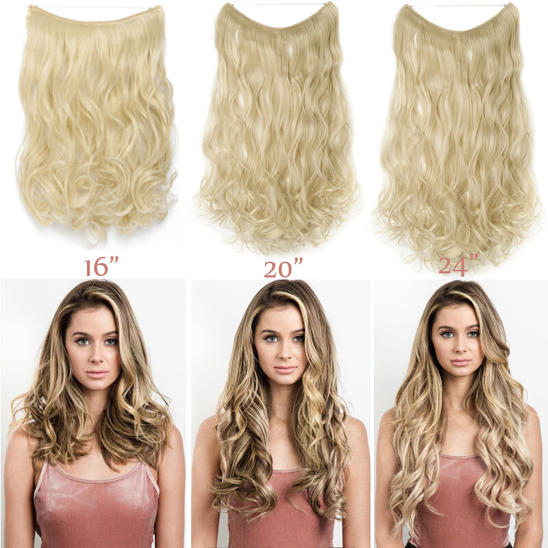 Secret Natural Wire in Hair Extensions Hidden Head Band One Piece Thick as Human