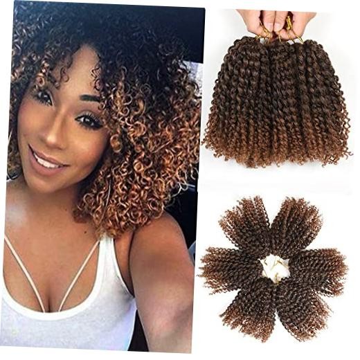 8 Inch Short Passion Twist Hair 6 Bundles Kinky Curly 6Bundles8 Inch 1B/30#