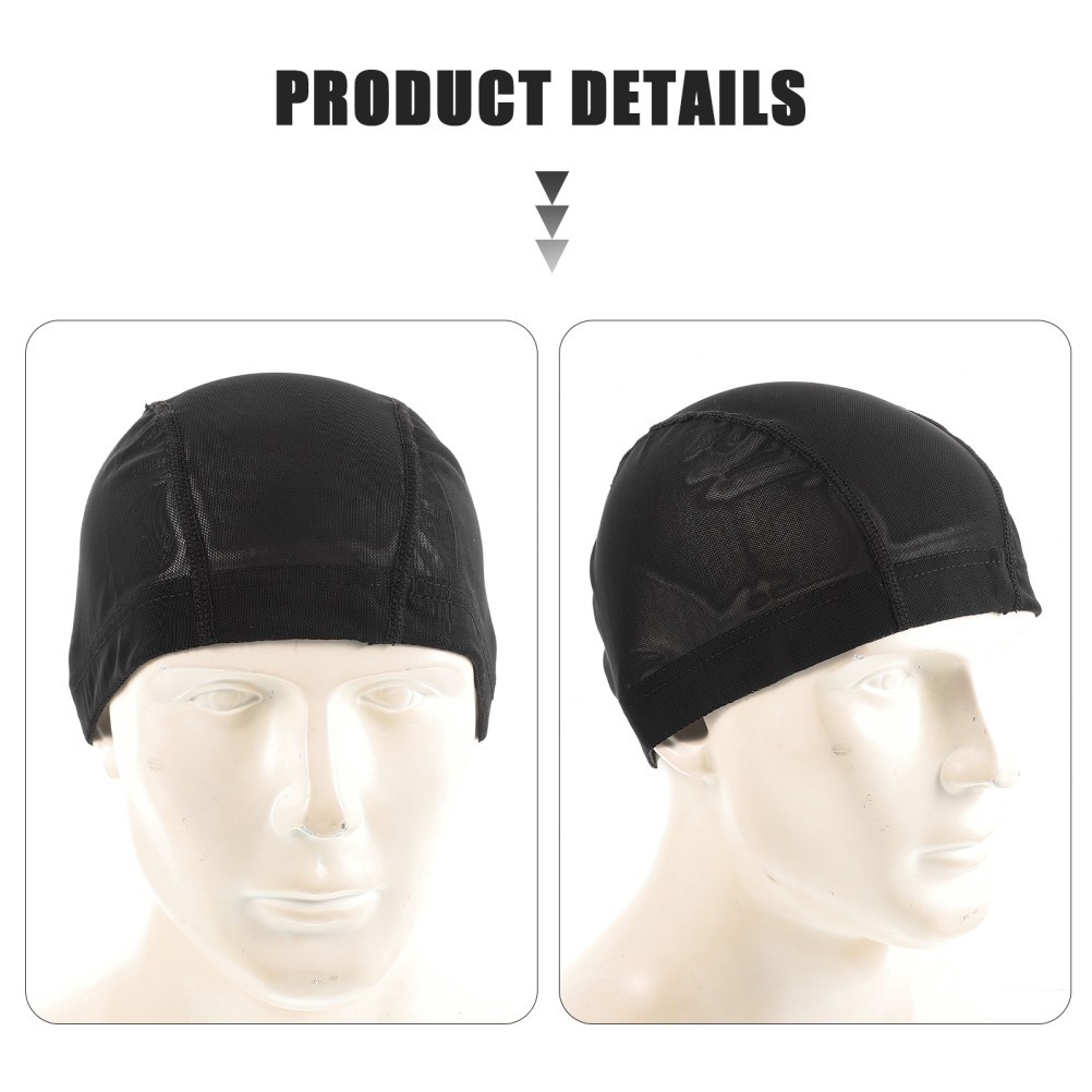 3Pcs Durable Black Wig Caps Elastic Mesh Net for Wig Use Comfortable Headwraps